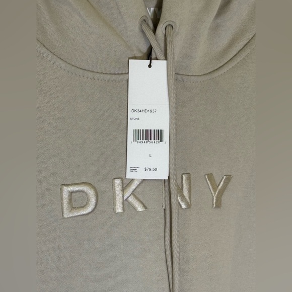 Large - DKNY Mens Hoodie STONE Color. NWTS. MSRP $79.50 - Picture 3 of 3